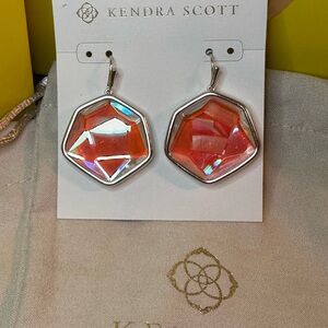 Kendra Scott Vanessa Faceted Dichroic Glass Rose Gold Statement Earrings NWT